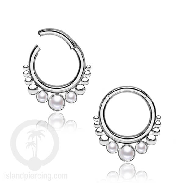 Piercing stainless 316L Tragus Anting Septum dengan 3 batu