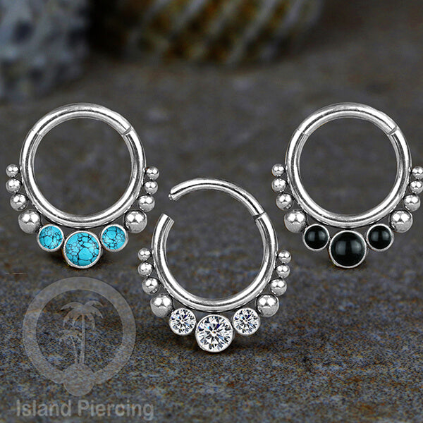 Piercing jewelry stainless anting septum, helix, tragus warna silver