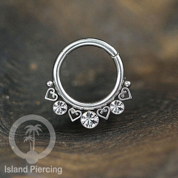 Piercing stainless 316L Tragus Anting Septum dengan 3 batu