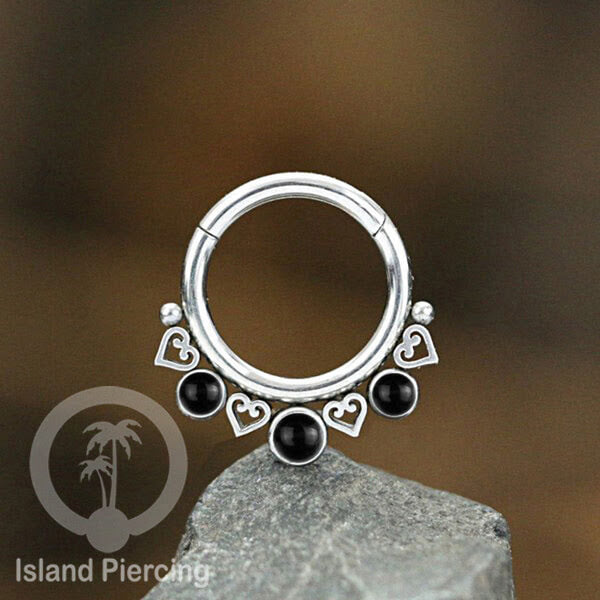 Piercing stainless 316L Tragus Anting Septum dengan 3 batu