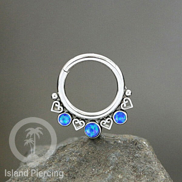 Piercing stainless 316L Tragus Anting Septum dengan 3 batu