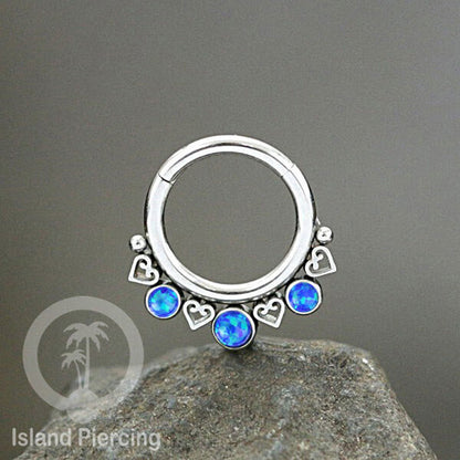 Piercing stainless 316L Tragus Anting Septum dengan 3 batu