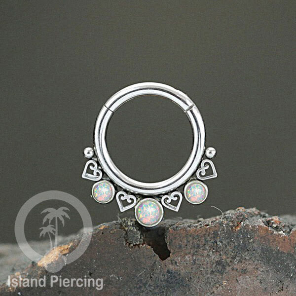 Piercing stainless 316L Tragus Anting Septum dengan 3 batu