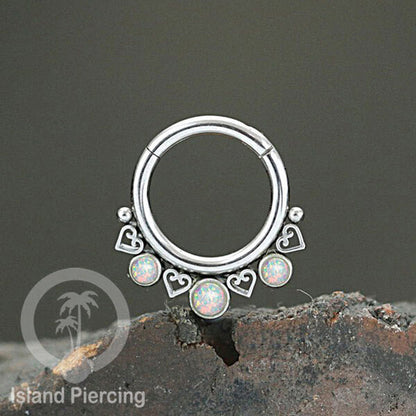 Piercing stainless 316L Tragus Anting Septum dengan 3 batu