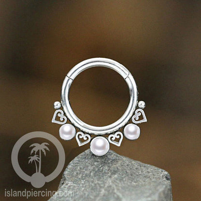 Piercing stainless 316L Tragus Anting Septum dengan 3 batu