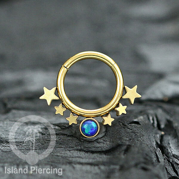 Anting Piercing Tragus Anting Labret Septum Bintang warna Gold