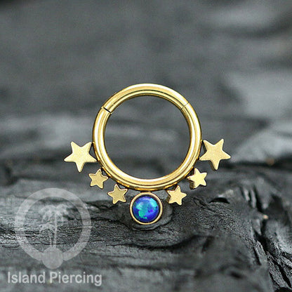 Anting Piercing Tragus Anting Labret Septum Bintang warna Gold