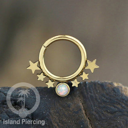 Anting Piercing Tragus Anting Labret Septum Bintang warna Gold