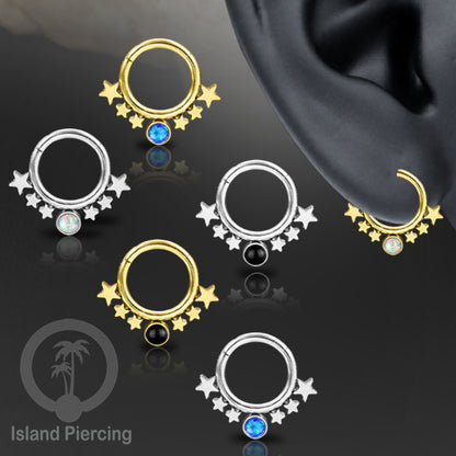 Anting Piercing Tragus Anting Labret Septum Bintang warna Gold