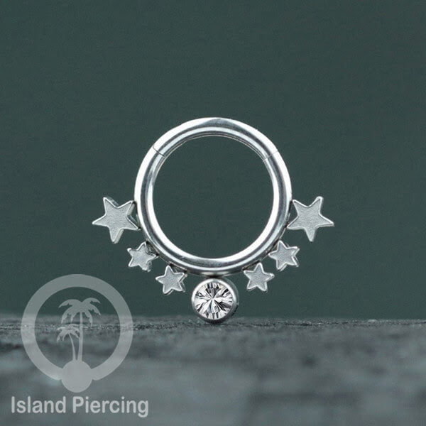 Anting Piercing Tragus Anting Labret Septum Bintang warna Gold