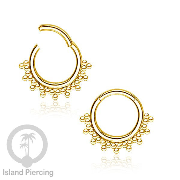 Stainless Steel Anting Clicker Septum Piercing Anting Tindik Tragus, Daith, Helix warna gold