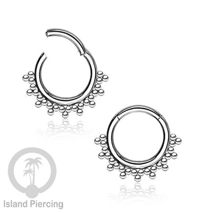 Stainless Steel Anting Clicker Septum Piercing Anting Tindik Tragus, Daith, Helix warna silver