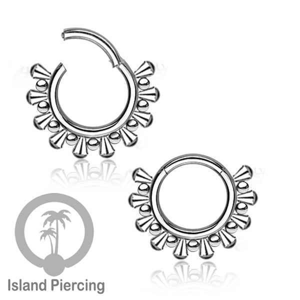 Anting Piercing Stainless Hinged Segment Ring Septum Jewelry warna silver
