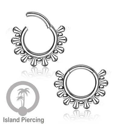 Anting Piercing Stainless Hinged Segment Ring Septum Jewelry warna silver
