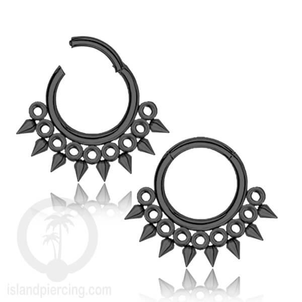 Anting Piercing Stainless Hinged Segment Ring Septum Jewelry warna silver