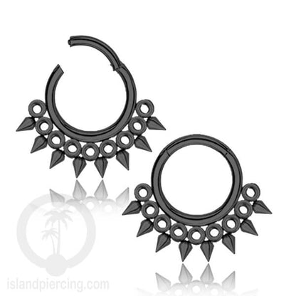 Anting Piercing Stainless Hinged Segment Ring Septum Jewelry warna silver