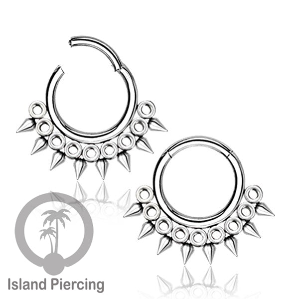 Anting Piercing Stainless Hinged Segment Ring Septum Jewelry warna silver