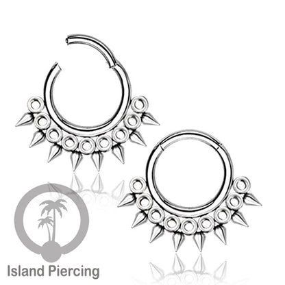 Anting Piercing Stainless Hinged Segment Ring Septum Jewelry warna silver
