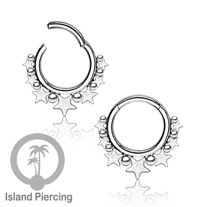 Anting Piercing Stainless Hinged Segment Ring Septum Jewelry warna silver