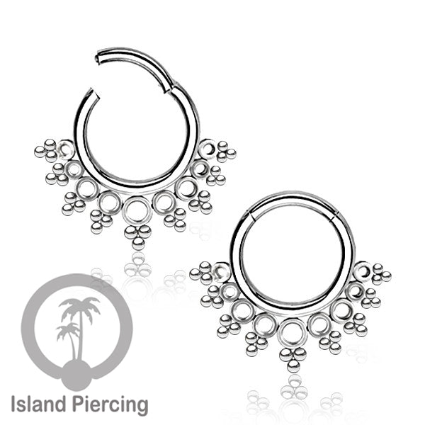 Anting Piercing Stainless Hinged Segment Ring Septum Jewelry warna silver