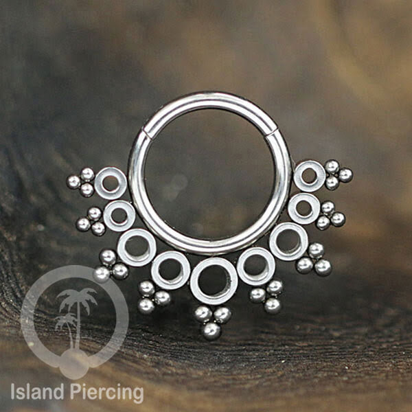 Anting Piercing Stainless Hinged Segment Ring Septum Jewelry warna silver