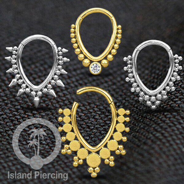 Hinged Clicker Earring Stainless Piercing Tragus Anting Labret Septum Hidung