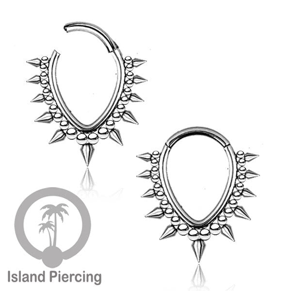 Hinged Clicker Earring Stainless Piercing Tragus Anting Labret Septum Hidung