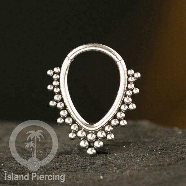 Hinged Clicker Earring Stainless Piercing Tragus Anting Labret Septum Hidung