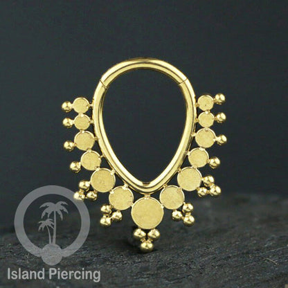 Hinged Clicker Earring Stainless Piercing Tragus Anting Labret Septum Hidung