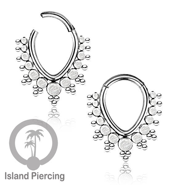 Hinged Clicker Earring Stainless Piercing Tragus Anting Labret Septum Hidung