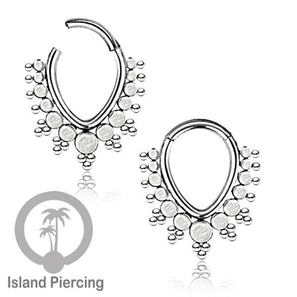 Hinged Clicker Earring Stainless Piercing Tragus Anting Labret Septum Hidung