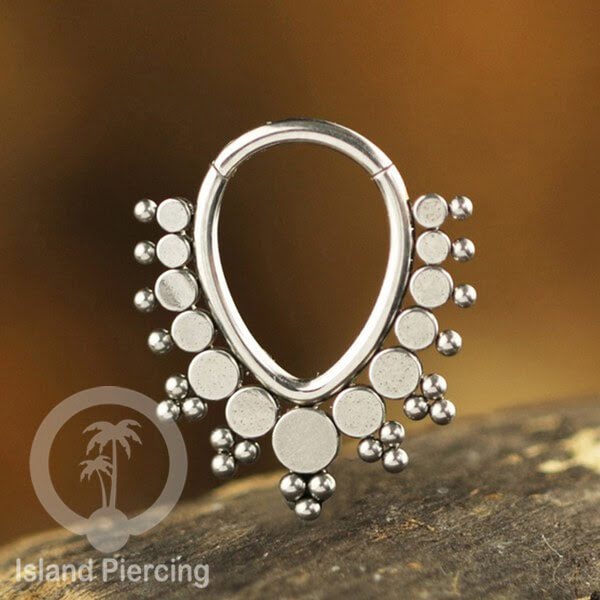 Hinged Clicker Earring Stainless Piercing Tragus Anting Labret Septum Hidung