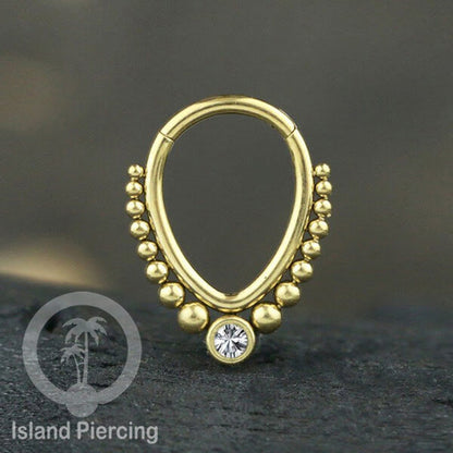 Hinged Clicker Earring Stainless Piercing Tragus Anting Labret Septum Hidung