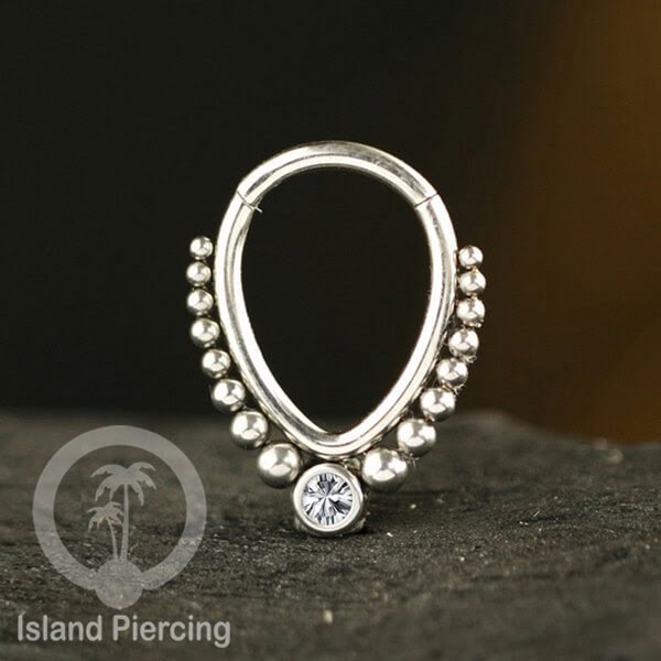 Hinged Clicker Earring Stainless Piercing Tragus Anting Labret Septum Hidung