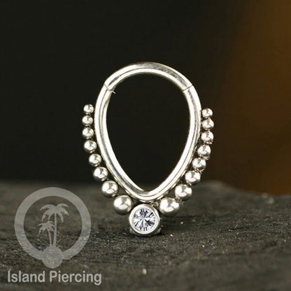 Hinged Clicker Earring Stainless Piercing Tragus Anting Labret Septum Hidung