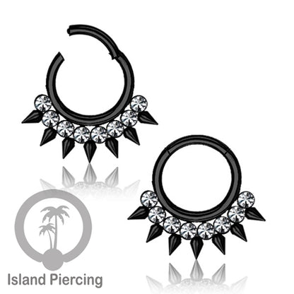 Stainless Steel Anting Clicker Septum Nose Piercing Kristal Septum Hidung warna silver