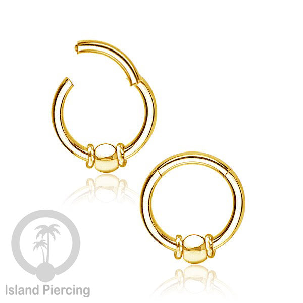 Stainless Steel Anting Clicker Septum Piercing Anting Tindik Tragus, Daith, Helix warna gold