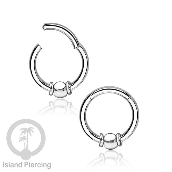Stainless Steel Anting Clicker Septum Piercing Anting Tindik Tragus, Daith, Helix warna silver