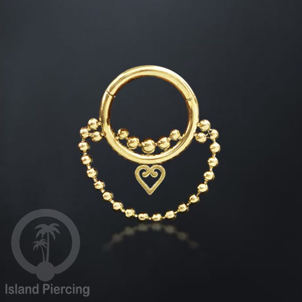 Stainless Steel Anting Clicker Septum Piercing Anting Tindik Tragus, Daith, Helix warna gold