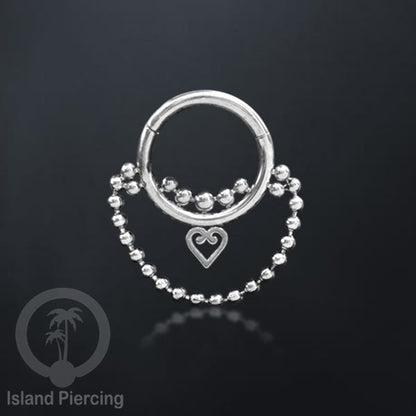 Stainless Steel Anting Clicker Septum Piercing Anting Tindik Tragus, Daith, Helix warna silver