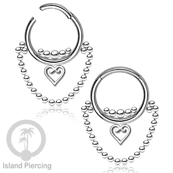 Stainless Steel Anting Clicker Septum Piercing Anting Tindik Tragus, Daith, Helix warna silver