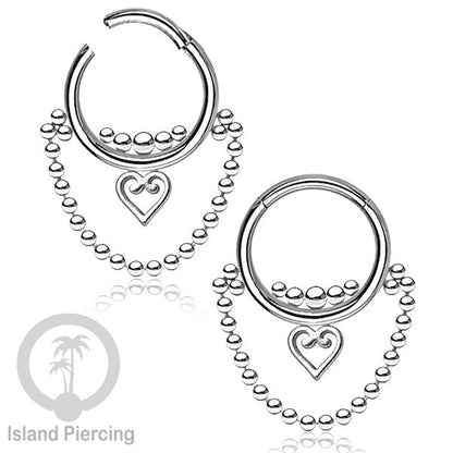 Stainless Steel Anting Clicker Septum Piercing Anting Tindik Tragus, Daith, Helix warna silver