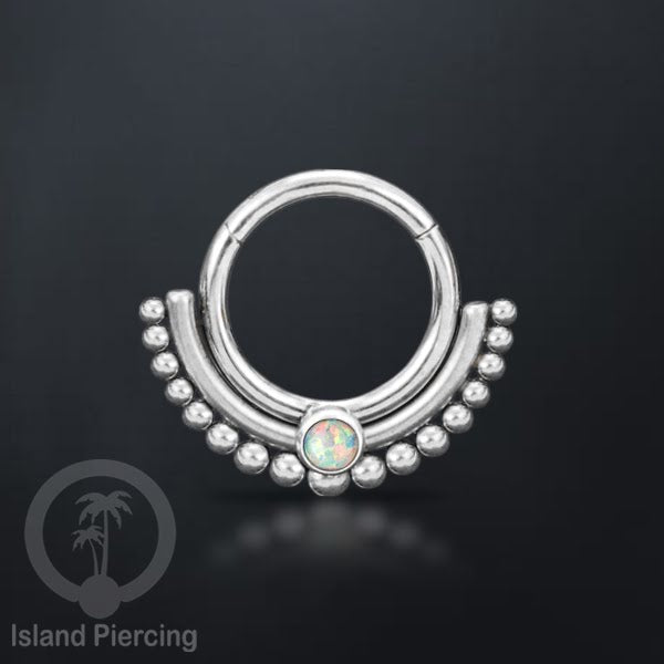 Hinged segment ring Stainless warna silver Septum Piercing Anting Tindik Tragus, Helix dengan batu