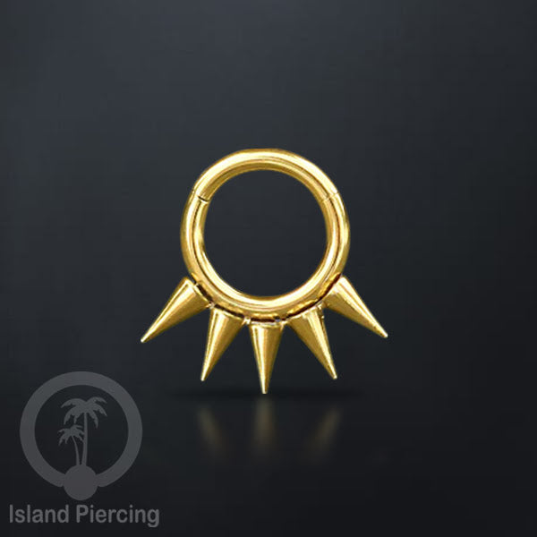 Anting Clicker Stainless warna gold Piercing Tindik telinga dan Septum dengan spike