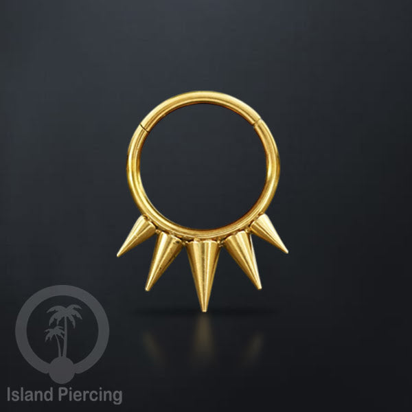 Anting Clicker Stainless warna gold Piercing Tindik telinga dan Septum dengan spike