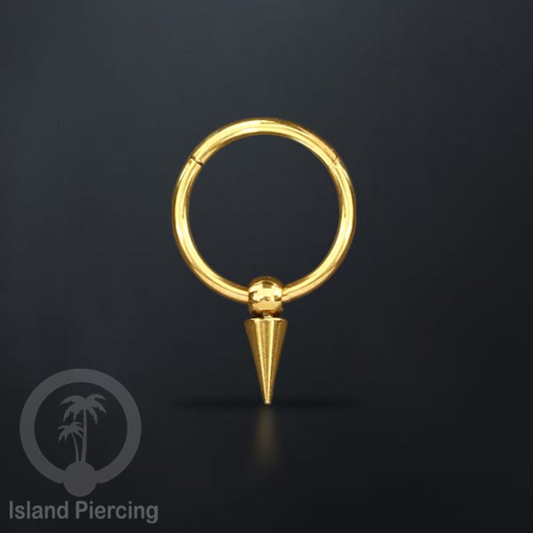 Anting Clicker Stainless warna gold Piercing Tindik telinga dan Septum dengan spike