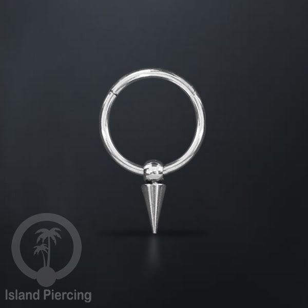 Anting Clicker Stainless warna silver Piercing Tindik telinga dan Septum dengan spike