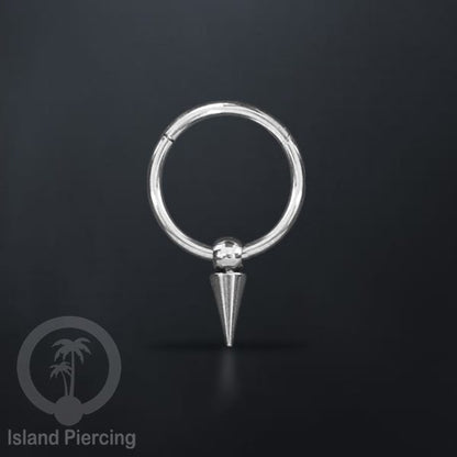 Anting Clicker Stainless warna silver Piercing Tindik telinga dan Septum dengan spike
