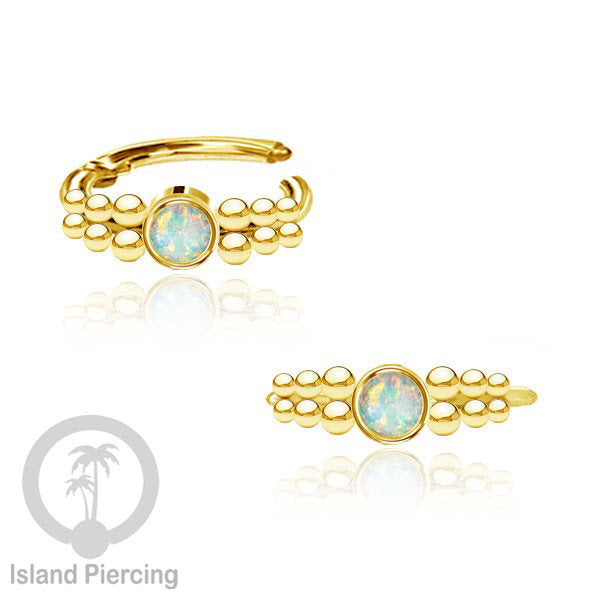 Segment Ring Piercing Stainless warna gold Septum Nose Piercing Anting Tindik Helix dengan batu