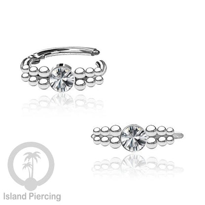 Segment Ring Piercing Stainless warna silver Septum Nose Piercing Anting Tindik Helix dengan batu
